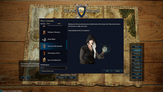 Campaigns menu screenshot
